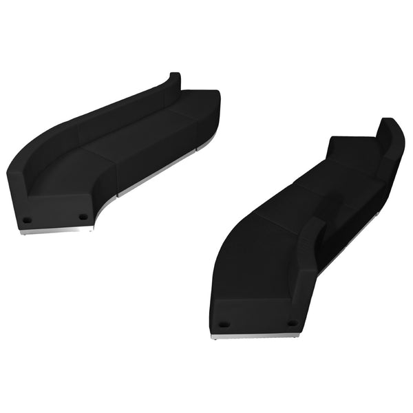 English Elm HERCULES Alon Series 7-Piece Reception Set - Stylish, Modular Design for Ultimate Comfort and Flexibility Black ZB-803-870-SET-BK-GG