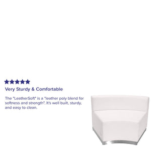 English Elm HERCULES Alon Series LeatherSoft Modular Concave Chair with Sleek Stainless Steel Base for Comfort Melrose White ZB-803-INSEAT-WH-GG