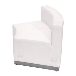 English Elm HERCULES Alon Series LeatherSoft Modular Concave Chair with Sleek Stainless Steel Base for Comfort Melrose White ZB-803-INSEAT-WH-GG