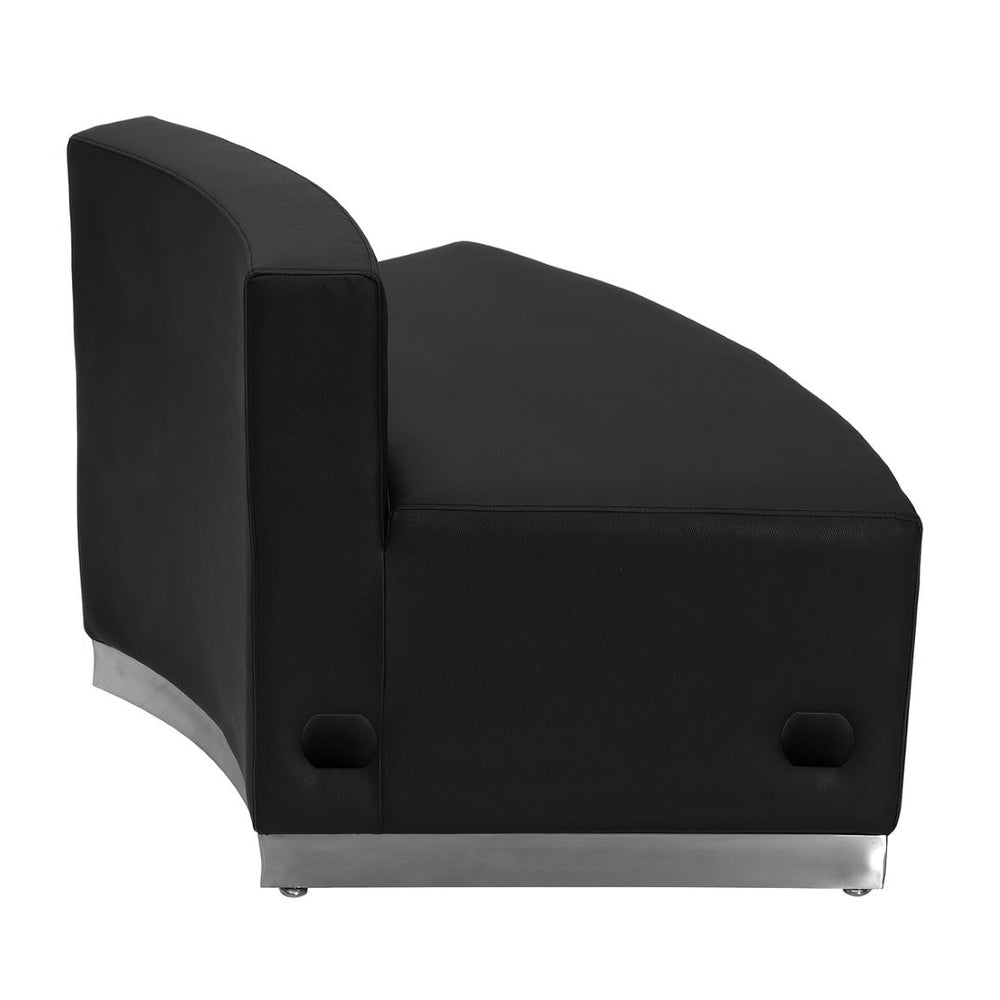 English Elm HERCULES Alon Series Stylish LeatherSoft Convex Chair with Modern Stainless Steel Base for Offices Black ZB-803-OUTSEAT-BK-GG