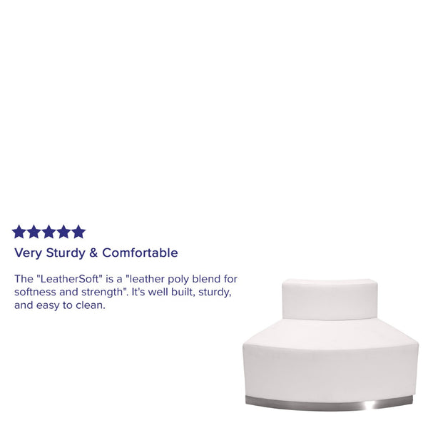 English Elm HERCULES Alon Series Stylish LeatherSoft Convex Chair with Modern Stainless Steel Base for Offices Melrose White ZB-803-OUTSEAT-WH-GG