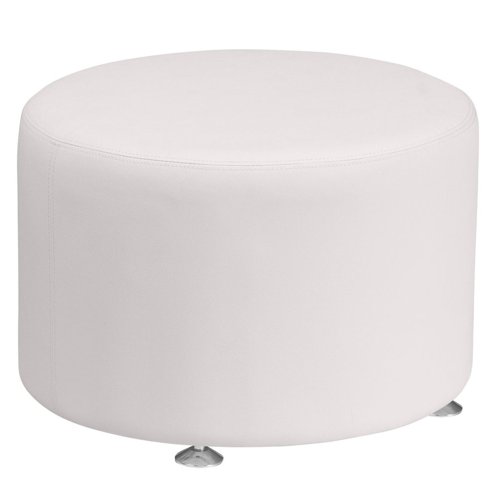 English Elm HERCULES Alon Series 24'' Round Ottoman - Stylish, Versatile Seating for Reception Areas and Lobbies Black ZB-803-RD-24-BK-GG