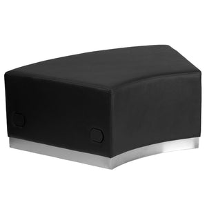 English Elm HERCULES Alon Series LeatherSoft Backless Convex Chair with Modern Stainless Steel Base for Comfort Black ZB-803-SEAT-BK-GG