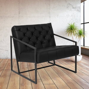English Elm HERCULES Madison Series Lounge Chair - Sculptural Tufted Design for Stylish Comfort and Durability Black ZB-8522-BK-GG