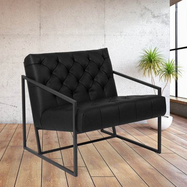 English Elm HERCULES Madison Series Lounge Chair - Sculptural Tufted Design for Stylish Comfort and Durability Black ZB-8522-BK-GG