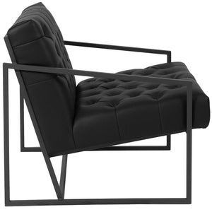 English Elm HERCULES Madison Series Lounge Chair - Sculptural Tufted Design for Stylish Comfort and Durability Black ZB-8522-BK-GG