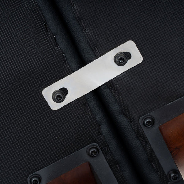 English Elm HERCULES Artemis LeatherSoft Reception Sofa with Integrated Charging Ports and Solid Walnut Legs Black ZB-8921-3S-BLK-GG