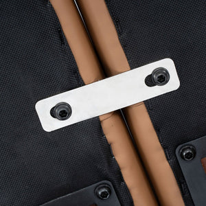 English Elm HERCULES Artemis LeatherSoft Reception Sofa with Integrated Charging Ports and Solid Walnut Legs Cognac ZB-8921-3S-COGNAC-GG