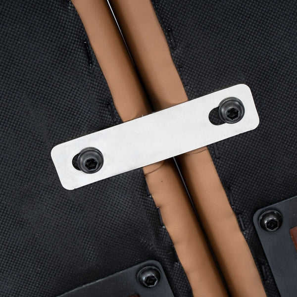 English Elm HERCULES Artemis LeatherSoft Reception Sofa with Integrated Charging Ports and Solid Walnut Legs Cognac ZB-8921-3S-COGNAC-GG