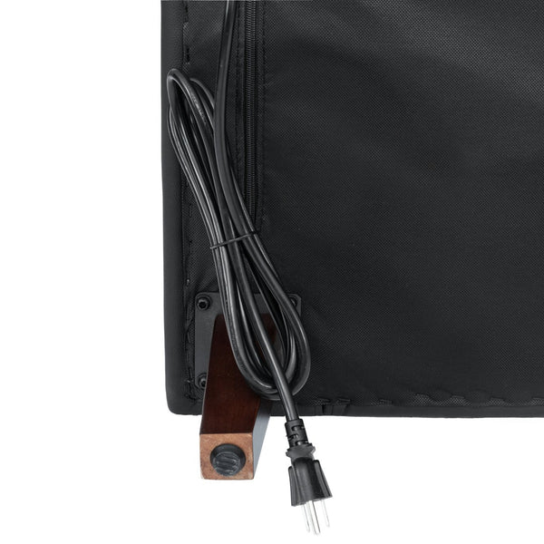 English Elm HERCULES Artemis LeatherSoft Left Arm Reception Chair with Power Station & Walnut Legs for Style Black ZB-8921C-LA-BLK-GG