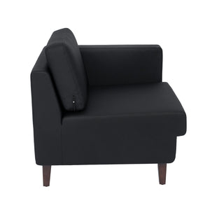 English Elm HERCULES Artemis LeatherSoft Right Arm Reception Chair with Integrated Charging for Modern Comfort Black ZB-8921C-RA-BLK-GG