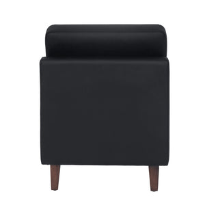 English Elm HERCULES Artemis LeatherSoft Middle Reception Chair with Walnut Legs for Sleek Commercial Spaces Black ZB-8921M-BLK-GG
