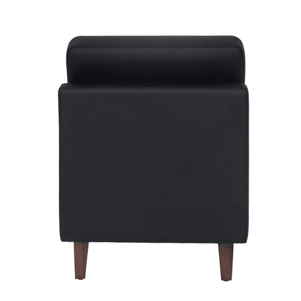 English Elm HERCULES Artemis LeatherSoft Middle Reception Chair with Walnut Legs for Sleek Commercial Spaces Black ZB-8921M-BLK-GG