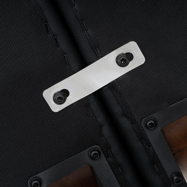 English Elm HERCULES Artemis LeatherSoft Middle Reception Chair with Walnut Legs for Sleek Commercial Spaces Black ZB-8921M-BLK-GG