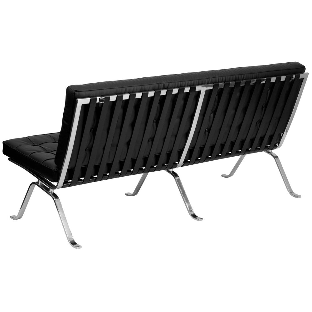 English Elm HERCULES Flash Series Black LeatherSoft Sofa – Vintage Elegance with Curved Legs for Modern Spaces ZB-FLASH-801-SOFA-BK-GG
