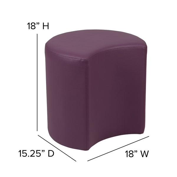 English Elm Nicholas Soft Seating Flexible Moon Ottoman for Interactive Learning and Collaborative Spaces Purple ZB-FT-045C-18-PURPLE-GG
