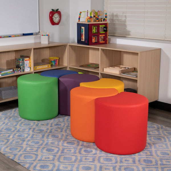 English Elm Nicholas Soft Seating Flexible Moon Ottoman for Interactive Learning and Collaborative Spaces Red ZB-FT-045C-18-RED-GG