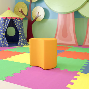 English Elm Nicholas Soft Seating Flexible Moon Ottoman for Interactive Learning and Collaborative Spaces Yellow ZB-FT-045C-18-YELLOW-GG