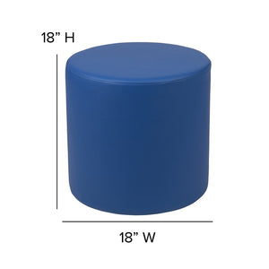 English Elm Nicholas Soft Seating Flexible Circle for Collaborative Spaces, Durable Ottoman for Classrooms & Libraries Blue ZB-FT-045R-18-BLUE-GG