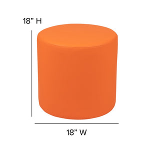 English Elm Nicholas Soft Seating Flexible Circle for Collaborative Spaces, Durable Ottoman for Classrooms & Libraries Orange ZB-FT-045R-18-ORANGE-GG