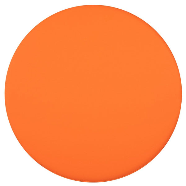 English Elm Nicholas Soft Seating Flexible Circle for Collaborative Spaces, Durable Ottoman for Classrooms & Libraries Orange ZB-FT-045R-18-ORANGE-GG