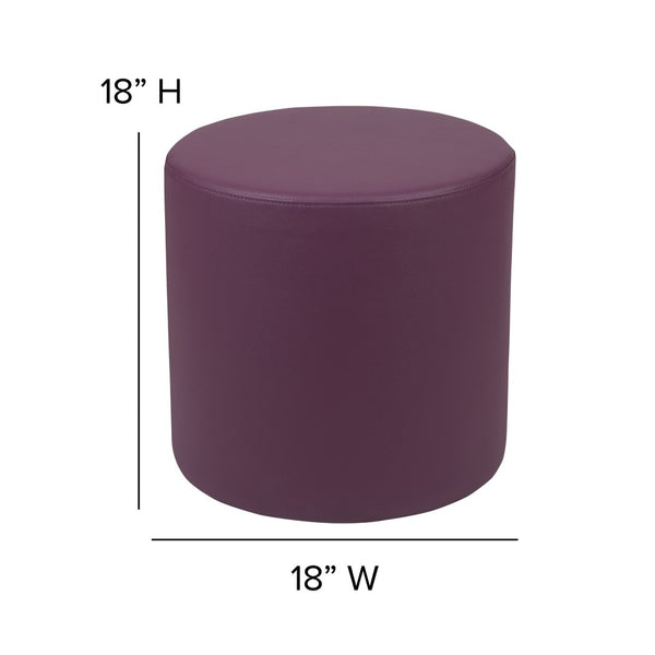 English Elm Nicholas Soft Seating Flexible Circle for Collaborative Spaces, Durable Ottoman for Classrooms & Libraries Purple ZB-FT-045R-18-PURPLE-GG