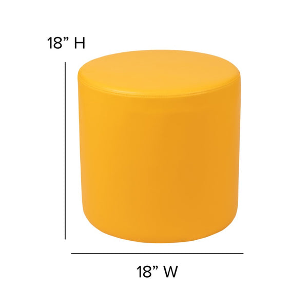English Elm Nicholas Soft Seating Flexible Circle for Collaborative Spaces, Durable Ottoman for Classrooms & Libraries Yellow ZB-FT-045R-18-YELLOW-GG