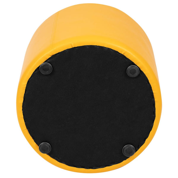 English Elm Nicholas Soft Seating Flexible Circle for Collaborative Spaces, Durable Ottoman for Classrooms & Libraries Yellow ZB-FT-045R-18-YELLOW-GG