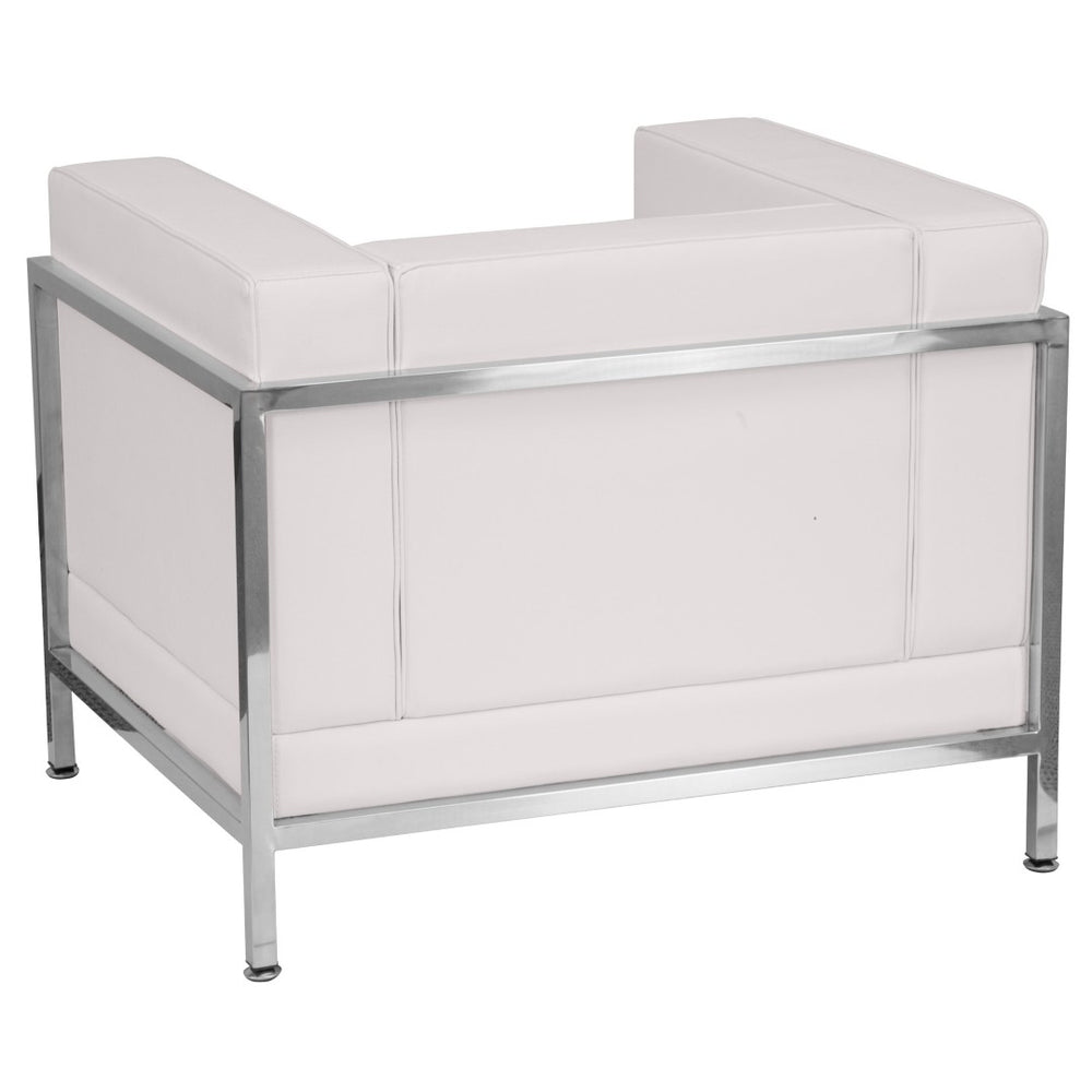 English Elm HERCULES Imagination Series LeatherSoft Chair - Modern Elegance for Reception and Lounge Spaces Melrose White ZB-IMAG-CHAIR-WH-GG