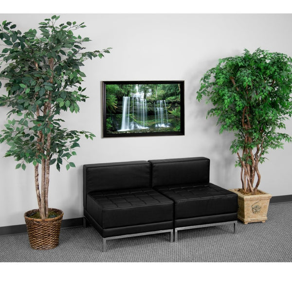 English Elm HERCULES Imagination Series Lounge Set with Ganging Clips – Stylish, Durable Seating for Any Space Black ZB-IMAG-MIDCH-2-GG