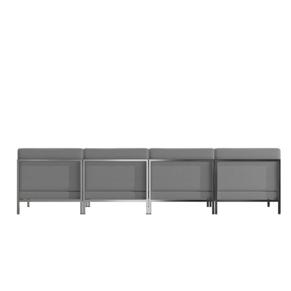 English Elm HERCULES Imagination Series 4-Piece Lounge Set with Versatile Design for Stylish Reception Areas Gray ZB-IMAG-MIDCH-4-GY-GG