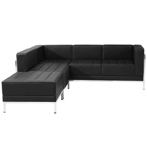 English Elm HERCULES Imagination Series Modular LeatherSoft Sectional Set for Stylish and Durable Seating Solutions Black ZB-IMAG-SECT-SET9-GG
