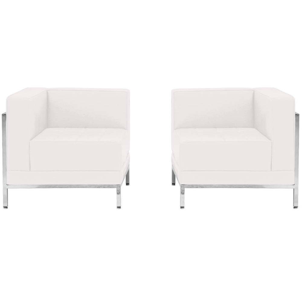 English Elm HERCULES Imagination Series 2-Piece Corner Chair Set for Stylish Reception Areas with Ganging Clips Black ZB-IMAG-SET10-GG