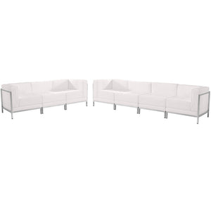 English Elm HERCULES Imagination Series 5-Piece LeatherSoft Sofa Set for Stylish Reception Areas and Lobbies Melrose White ZB-IMAG-SET17-WH-GG