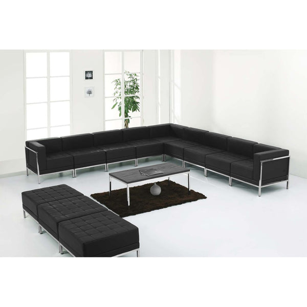 English Elm HERCULES Imagination Series 12-Piece Modular Sectional & Ottoman Set for Stylish Commercial Spaces Black ZB-IMAG-SET18-GG