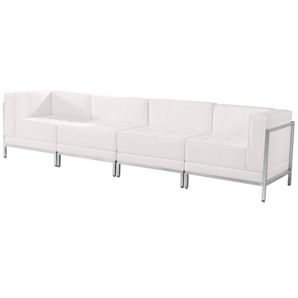 English Elm HERCULES Imagination Series 4-Piece Lounge Set with Durable LeatherSoft for Modern Waiting Areas Black ZB-IMAG-SET8-GG