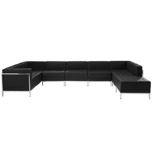 English Elm HERCULES Imagination Series U-Shape Sectional Seating: Stylish, Durable & Configurable 7-Piece Set Black ZB-IMAG-U-SECT-SET4-GG