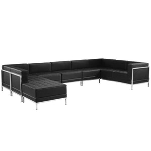 English Elm HERCULES Imagination Series U-Shape Sectional Seating: Stylish, Durable & Configurable 7-Piece Set Black ZB-IMAG-U-SECT-SET4-GG