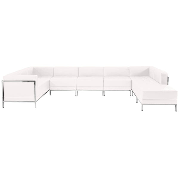 English Elm HERCULES Imagination Series U-Shape Sectional Seating: Stylish, Durable & Configurable 7-Piece Set Melrose White ZB-IMAG-U-SECT-SET4-WH-GG