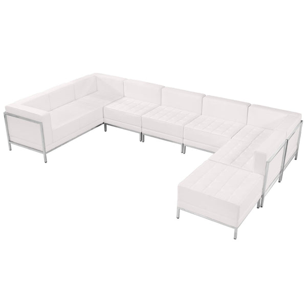 English Elm HERCULES Imagination Series U-Shape Sectional Seating: Stylish, Durable & Configurable 7-Piece Set Melrose White ZB-IMAG-U-SECT-SET4-WH-GG
