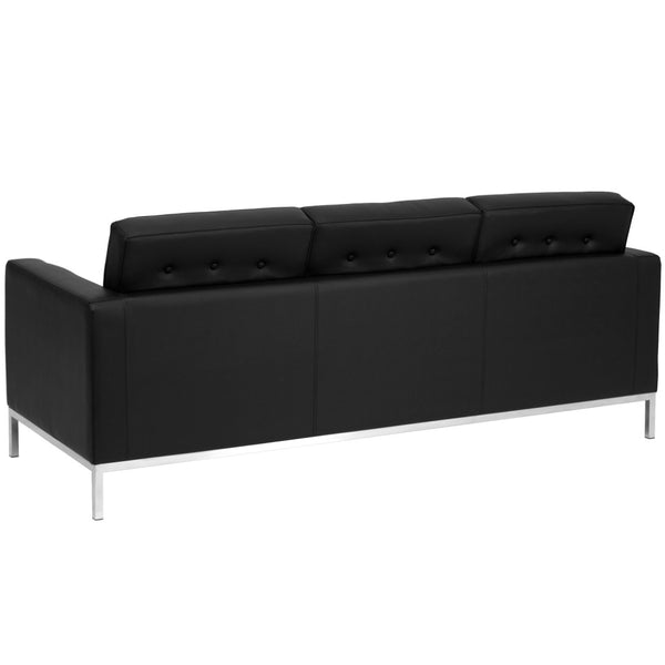 English Elm HERCULES Lacey Series Modern LeatherSoft Sofa with Stainless Steel Frame for Stylish Spaces Black ZB-LACEY-831-2-SOFA-BK-GG