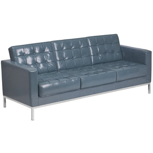 English Elm HERCULES Lacey Series Modern LeatherSoft Sofa with Stainless Steel Frame for Stylish Spaces Gray ZB-LACEY-831-2-SOFA-GY-GG