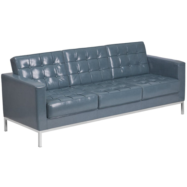 English Elm HERCULES Lacey Series Modern LeatherSoft Sofa with Stainless Steel Frame for Stylish Spaces Gray ZB-LACEY-831-2-SOFA-GY-GG