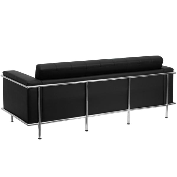 English Elm HERCULES Lesley Series Contemporary LeatherSoft Sofa with Stainless Steel Frame for Modern Spaces Black ZB-LESLEY-8090-SOFA-BK-GG