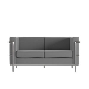 English Elm HERCULES Regal Series Contemporary LeatherSoft Loveseat with Durable Frame for Modern Spaces Gray ZB-REGAL-810-2-LS-GY-GG