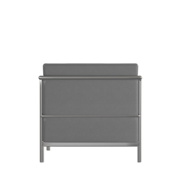 English Elm HERCULES Regal Series Contemporary LeatherSoft Loveseat with Durable Frame for Modern Spaces Gray ZB-REGAL-810-2-LS-GY-GG