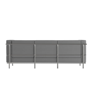 English Elm HERCULES Regal Series Contemporary LeatherSoft Sofa with Stainless Steel Frame for Modern Spaces Gray ZB-REGAL-810-3-SOFA-GY-GG