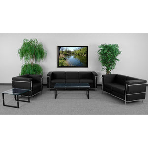 English Elm HERCULES Regal Series Reception Set - Contemporary LeatherSoft Seating for Stylish Comfort Spaces Black ZB-REGAL-810-SET-BK-GG
