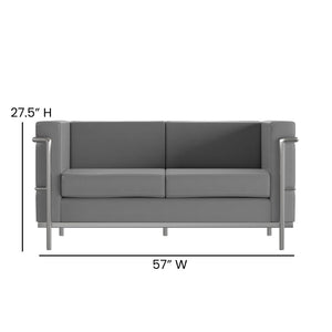 English Elm HERCULES Regal Series Reception Set - Contemporary LeatherSoft Seating for Stylish Comfort Spaces Gray ZB-REGAL-810-SET-GY-GG
