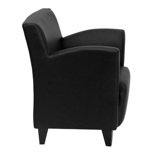 English Elm HERCULES Contemporary LeatherSoft Lounge Chair for Stylish Comfort in Hospitality and Office Spaces Black ZB-ROMAN-BLACK-GG